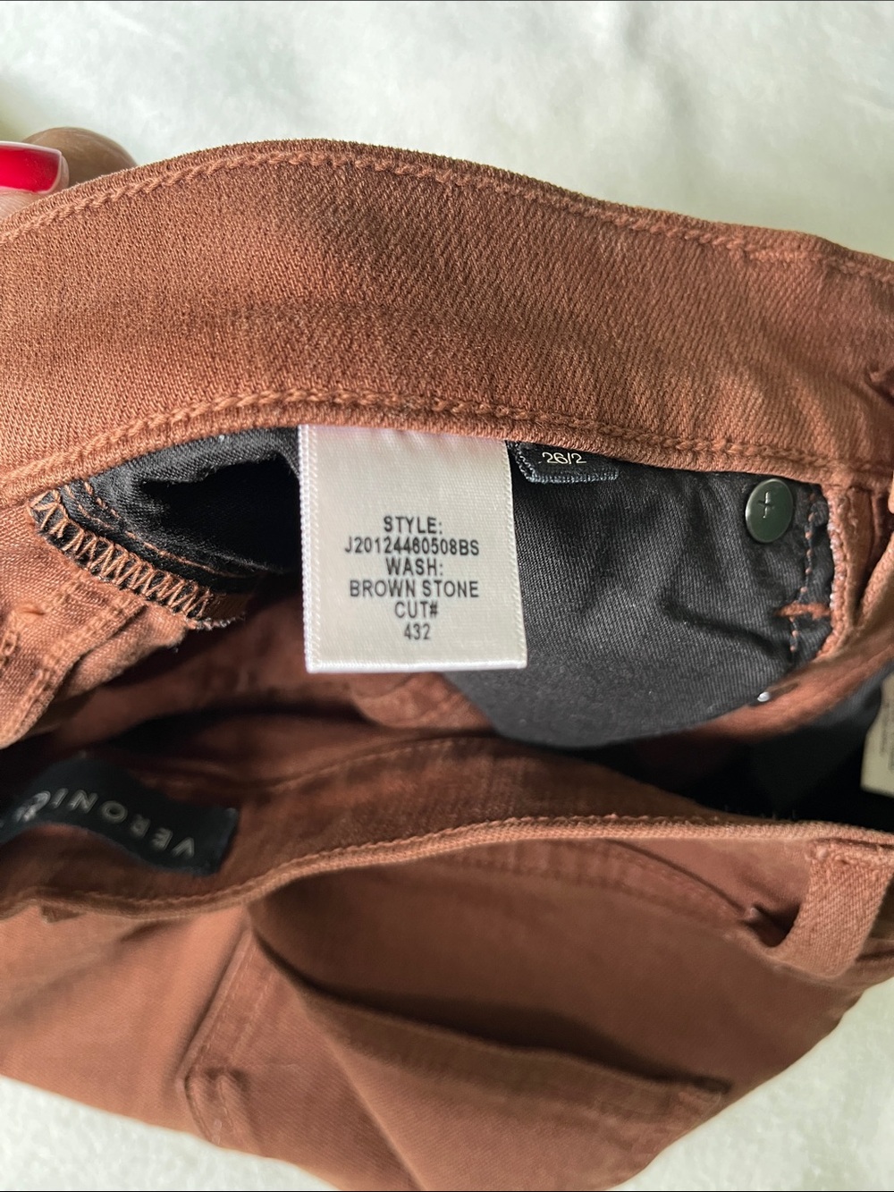 Veronica Beard Button-Fly Skinny highrise Jeans in Burnt Copper/brown - Picture 4 of 6